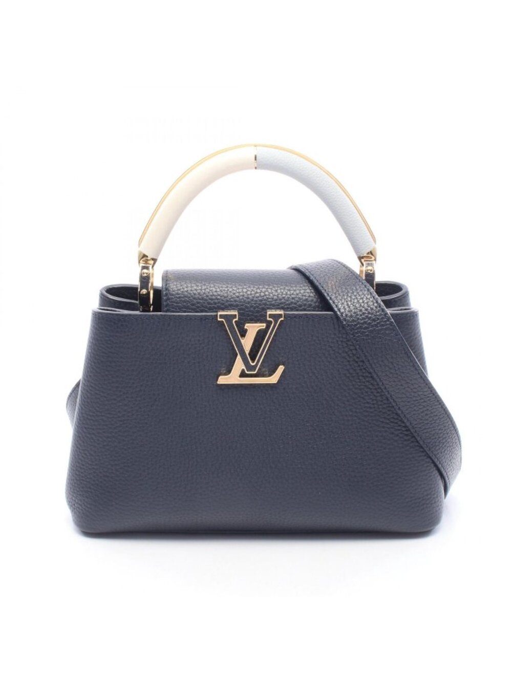 Louis Vuitton Handbag Capucines BB 2-Way Navy Leather